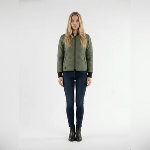 Mobile Warming Heated Coat/Jacket Olive Green with 2 Batteries Size Sm-Med